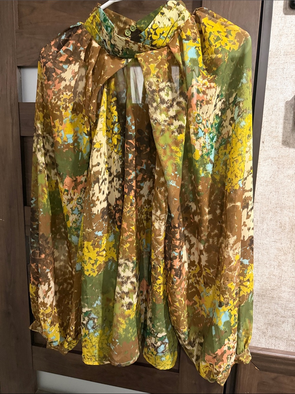 Abstract Print Green and Brown Women's Skirt